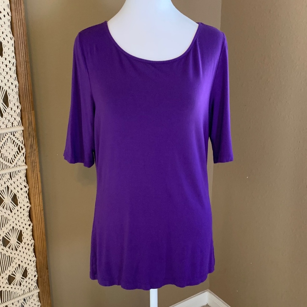 Lauren Purple 3/4‎ Sleeve Top - Size Large
